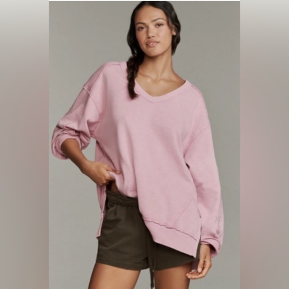 Pilcro Tops - Anthropologie Pilcro Pink Oversized Sweatshirt